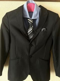 入学　男の子用スーツ　上下セット　130 黒のサムネイル