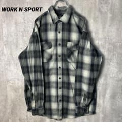 T-2615 WORK N SPORT ネルシャツ チェック XL グリーン