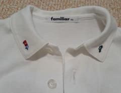 【familiar】 90サイズ ホワイト ポロシャツ　ブラウスのサムネイル
