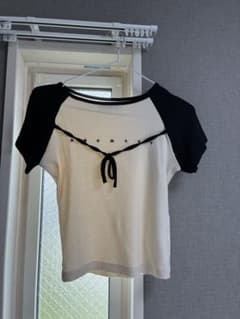 andmary Alma ribbon トップス グレー - メルカリ