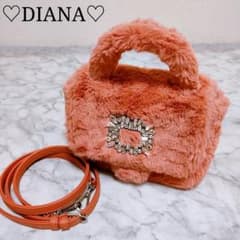 DIANA ダイアナ フェミニン ファーバッグ ハンドバッグ ビジュー 2way