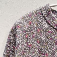 Vanza all-over print crew neck long-sleeved cut-and-sew top, size L, polyester, vibrant.