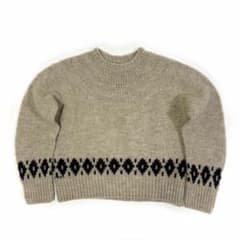 マーガレットハウエル 23AW バルキーウール フェアアイルニット ベージュ M マーガレットハウエル 23AW バルキーウール フェアアイルニット