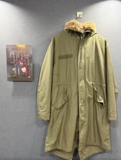 メンズ モッズコート カーキ ファー付きフードのサムネイル