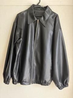 フェイクレザー ジップアップブルゾン