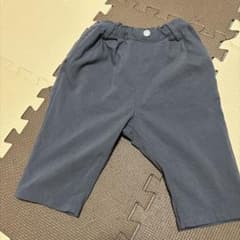 ウルトラストレッチ　ツイル　7分丈　タックパンツ 110cm チャコールのサムネイル