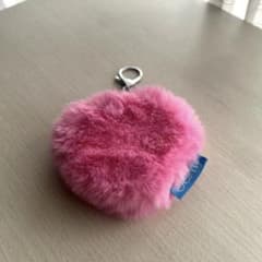 fwee ファー付き ハート型 ミラー キーホルダー ピンクのサムネイル