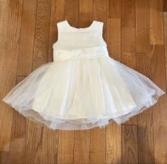 女の子　ドレス　ワンピース　ホワイトリボンドレス 100cm 結婚式　パーティーのサムネイル