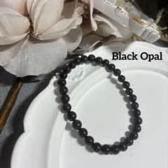 天然石 Black Opal ブラックオパール ブレスレット 5mm 16cm - メルカリ