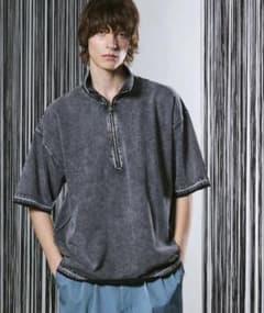 【メゾンスペシャル】ケミカルオーバーダイプライムオーバーハーフジップTシャツのサムネイル