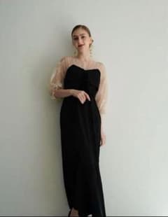 Acka. sheer puff dress (black)のサムネイル