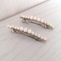 パール装飾のヘアクリップ 2個セットのサムネイル