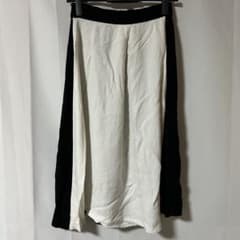 ZARA BASIC 바이 컬러 롱 스커트 화이트 블랙 모노톤
