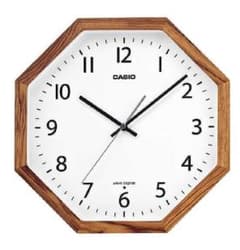 値下げ【新品】八角壁掛け電波時計　CASIOカシオ　木製　連続秒針・夜間秒針停止のサムネイル
