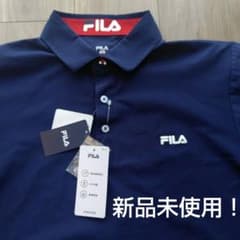 【新品未使用】FILA フィラ メンズ ポロシャツ ネイビー 紺 M　ゴルフのサムネイル