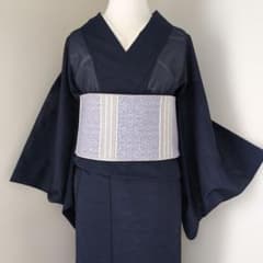三花】美品 洗える着物 絽 夏着物 色無地 紋無し 単衣 リサイクル