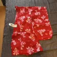 キッズ 浴衣 5〜6才 レッド 薔薇 ハート柄のサムネイル