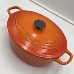 LE CREUSET ココット オーバル オレンジ 25cm 両手鍋 - メルカリ
