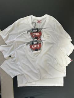 EDWIN VネックTシャツ 3枚セット LL ホワイト - 3