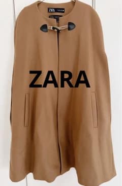完売品 ZARA MANTECO ポンチョ ケープコート ウール キャメル S