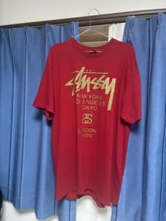STUSSY ワールドツアー Tシャツ レッド XLのサムネイル