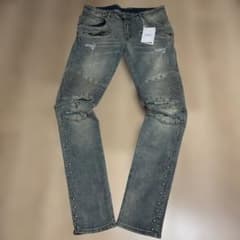 BALMAIN PARIS スタッズ スキニーデニム バイカー デッドストック 