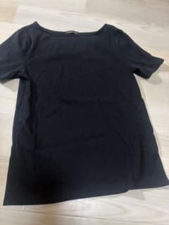 リブ素材 黒 半袖Tシャツのサムネイル