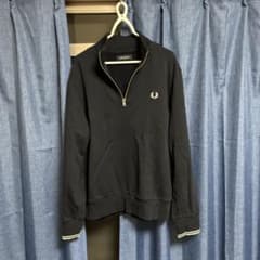 FRED PERRY ハーフジップ スウェット 黒 Lサイズ