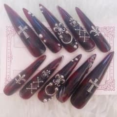 ♡地雷系 ゴシック パンクネイルチップ 現品♡のサムネイル