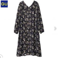 GU 花柄 シャツワンピース Mのサムネイル