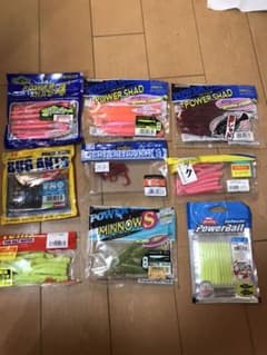 開封済みワーム×9袋セット☆パワーシャッド、バグアンツなど、シーバスロックメバルのサムネイル