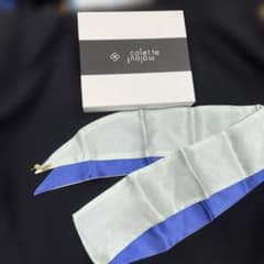 【新品未使用】コレットマルーフ　リボン型カチューシャ　スカーフ シルバー・ブルーのサムネイル