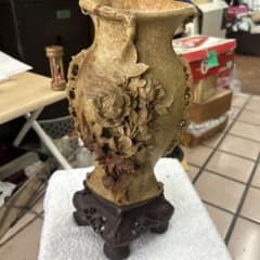 中国 石細工 花瓶 彫刻 天然石 オブジェ 美術品 中国工芸 骨董品