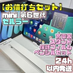 【美品】セルラー mini6 充電器＋フィルム＋スタンド＋ペンシルセット 183 美品】セルラー mini6 充電器＋フィルム＋スタンド＋ペンシルセット