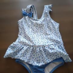 値下げしましたベビー水着 女の子 95cm 花柄 フリル リボンのサムネイル