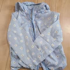 ガール花柄ストライプフード付きジャケットのサムネイル