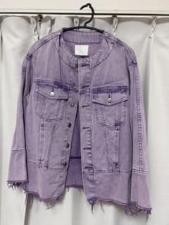 H&M ノーカラーパープルデニムジャケットのサムネイル