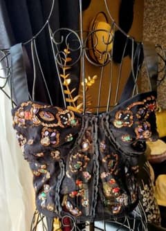 ZARA　ビーズ刺繍 黒キャミソール