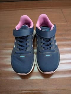 adidas キッズ スニーカー ネイビー ピンク19cmのサムネイル