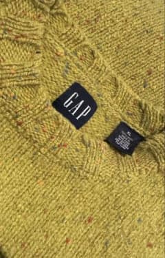 希少・紺タグ】OLD GAP 100%ウール ニット イエロー XL - メルカリ