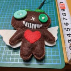 フェルトマスコット、キーホルダー、ハロウィン、こげ茶のサムネイル