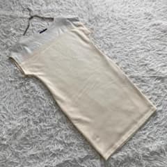 POLO RALPH LAUREN 【s】レザー切替 ワンピース アイボリー