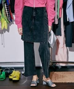 メゾンスペシャル レイヤードラップデニム パンツ　38のサムネイル