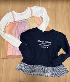 【120cm】女の子 長袖Tシャツ 2枚セット 保育園のサムネイル