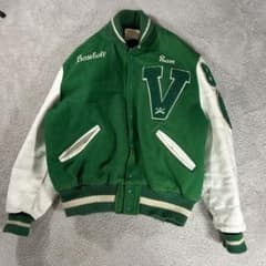 70s 80s ヴィンテージDeLONG デロング スタジャン レザー切替　46 70s 80s ヴィンテージDeLONG デロング スタジャン レザー切替 46