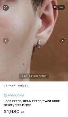 【WYM】SEED PIERCE シルバー系 2個セットのサムネイル