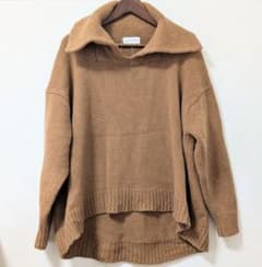 humanwoman☆衿付きチュニックニット☆キャメル（送料込み）のサムネイル