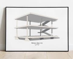 Maison Dom-Ino ル・コルビュジエ アートポスター A2版　建築 Maison Dom-Ino ル・コルビュジエ アートポスター A2版 建築 - メルカリ