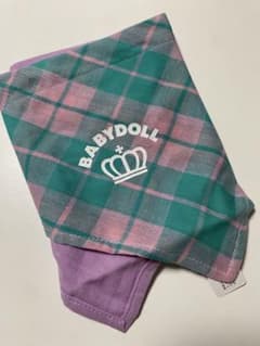 BABYDOLL リバーシブルバンダナスタイ スタイ　パープル よだれかけのサムネイル