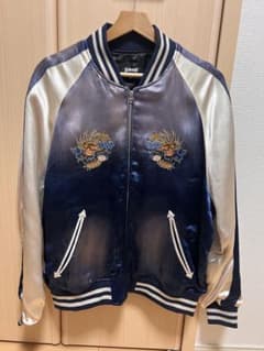 Schott スカジャン 日本地図 龍 刺繍 ネイビー Sサイズのサムネイル